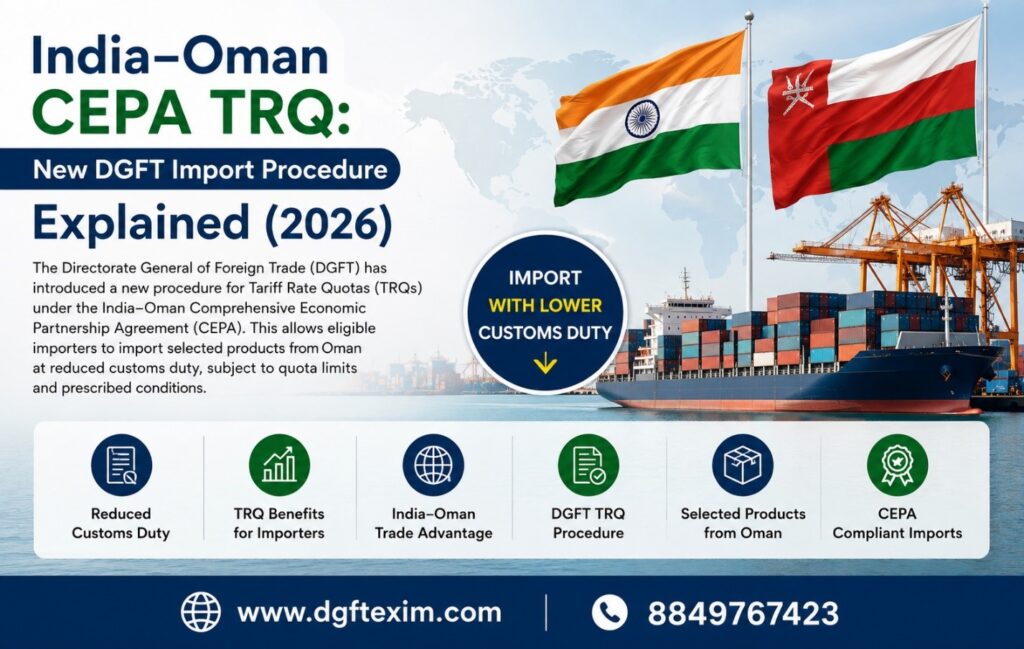 India–Oman CEPA TRQ: New DGFT Import Procedure Explained (2026)