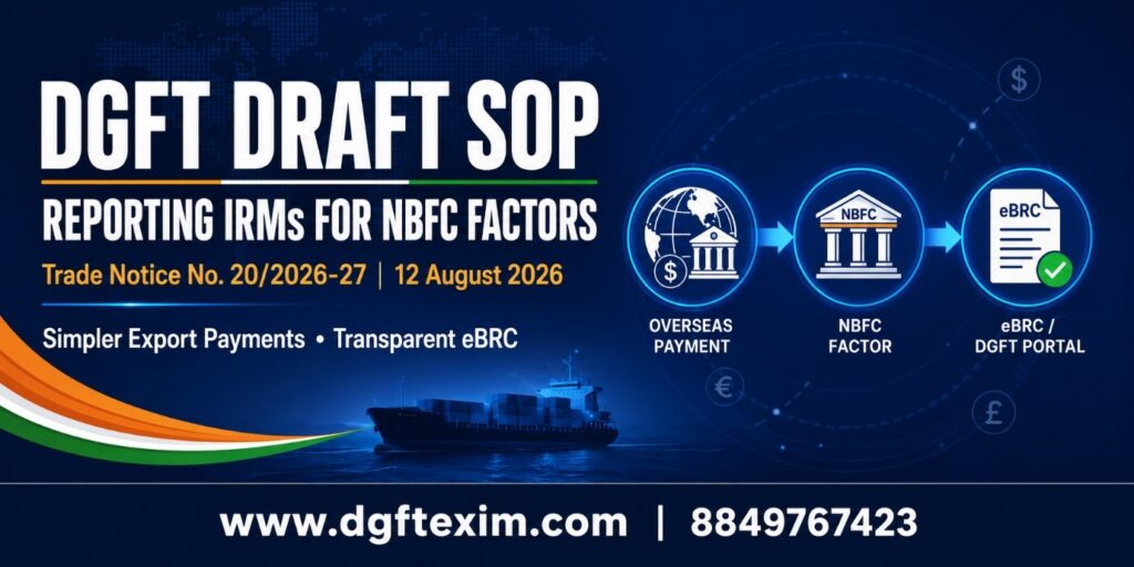 DGFT Draft SOP for Reporting IRMs Pertaining to NBFC Factors