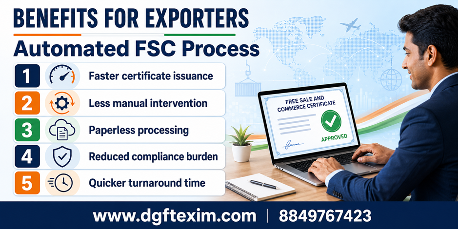 DGFT Introduces Automated Free Sale Certificate Issuance