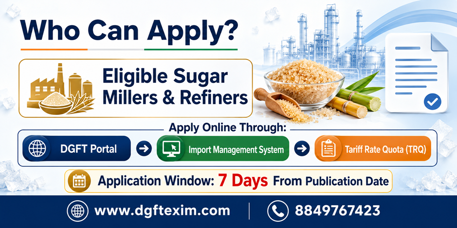 DGFT Invites Fresh Applications for Raw Sugar Import TRQ
