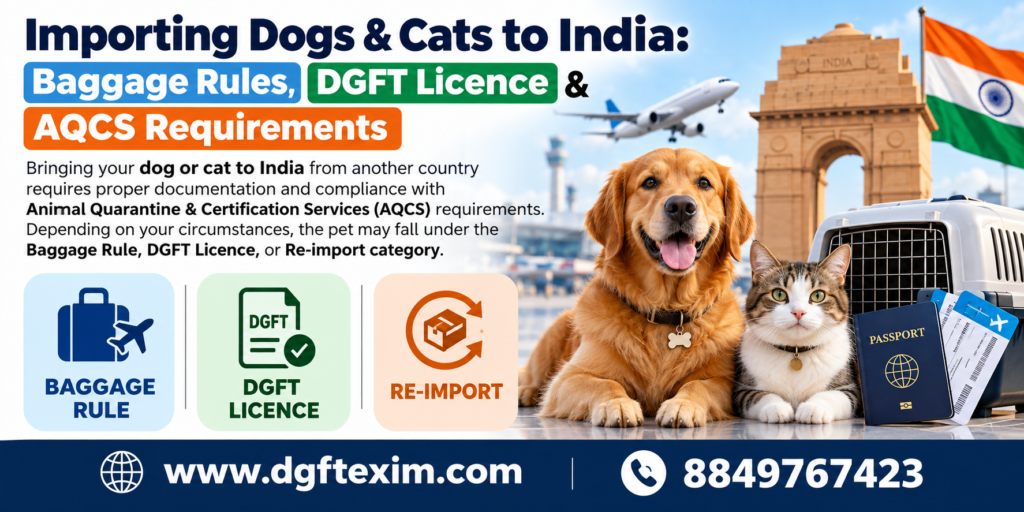 Importing Dogs & Cats to India: Baggage Rules, DGFT Licence & AQCS Requirements