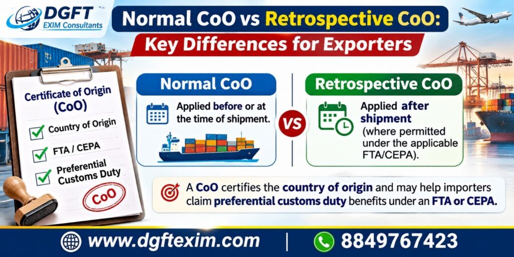 Normal CoO vs Retrospective CoO: Key Differences for Exporters