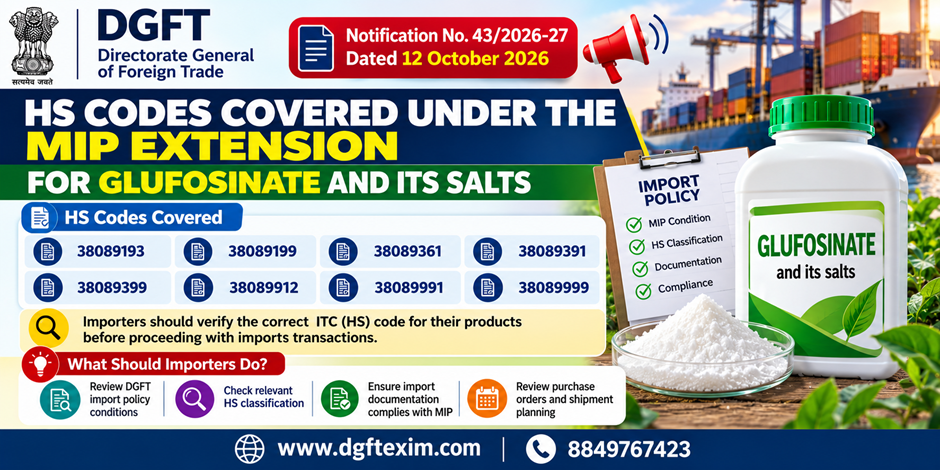 DGFT Extends Minimum Import Price for Glufosinate Until 12 April 2027