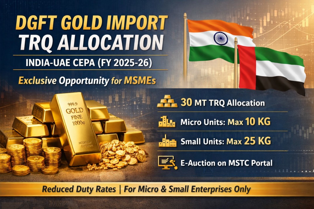 India-UAE CEPA Gold TRQ 2025-26: Exclusive Allocation for Micro & Small Enterprises