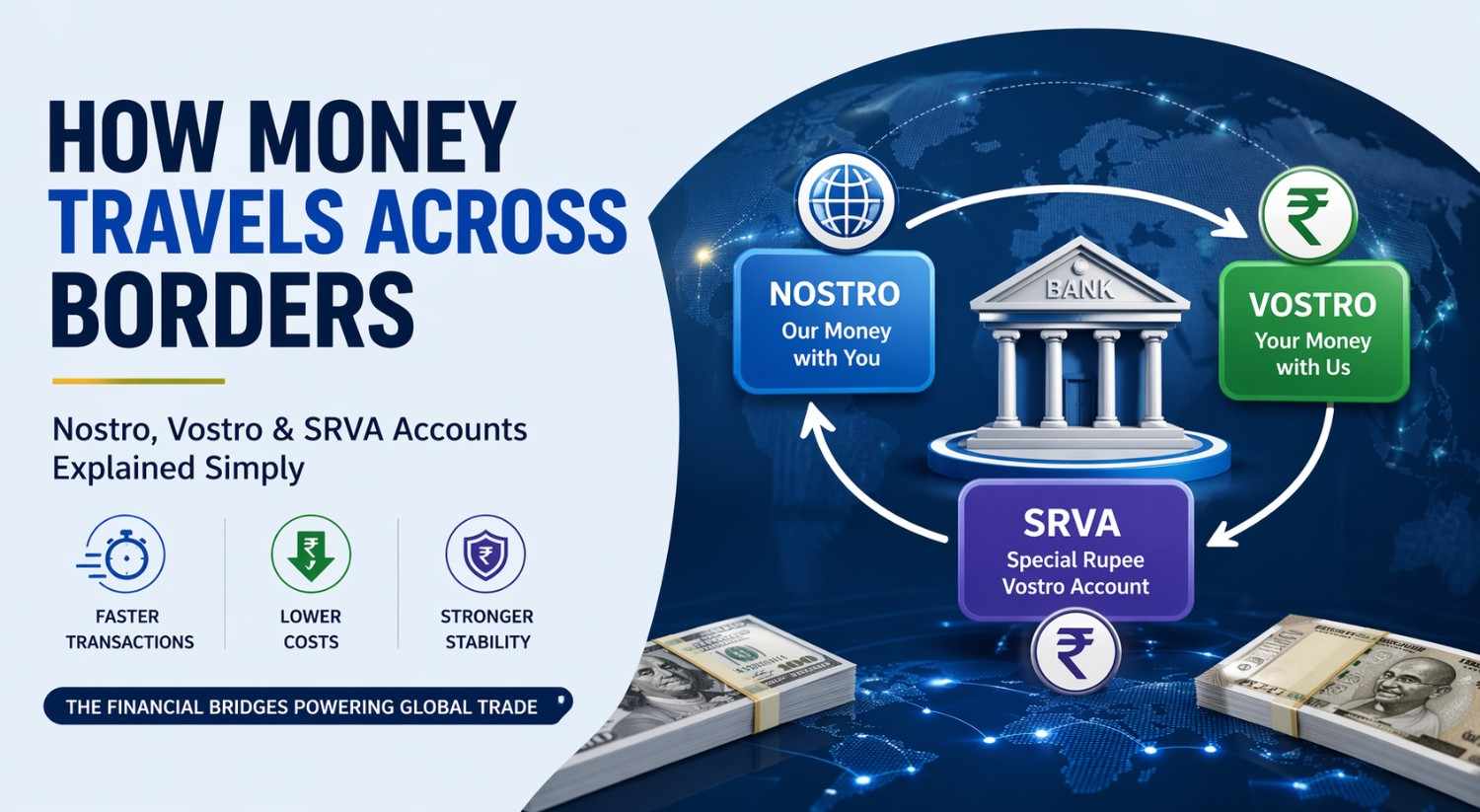 How Money Travels Across Borders: Nostro, Vostro & SRVA Explained in Simple Words